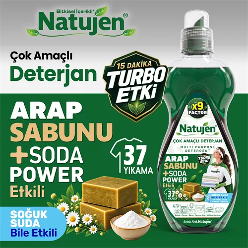 NATUJEN ÇOK AMAÇLI DETERJAN ARAP SABUNU SODA 1500 ML